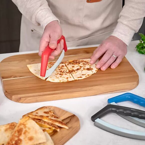 Kuhn Rikon Mezzaluna Knives SET OF 3 & Gift Boxes k65497 CLASSIC COLORS NEW - Picture 2 of 5